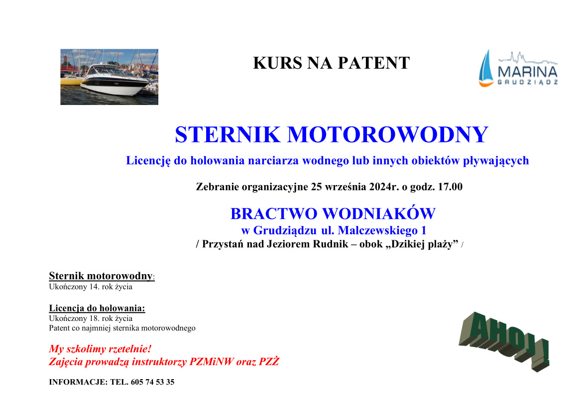 Kurs na patent sternika motorowodnego